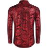COOFANDY Men’s Silk Satin Dress Shirts Jacquard Long Sleeve Floral Button Up Shirts Party Prom Wedding Shirt(Pat10)