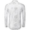COOFANDY Men’s Silk Satin Dress Shirts Jacquard Long Sleeve Floral Button Up Shirts Party Prom Wedding Shirt(Pat4)