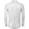 COOFANDY Men’s Silk Satin Dress Shirts Jacquard Long Sleeve Floral Button Up Shirts Party Prom Wedding Shirt(Pat8)