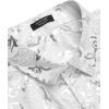 COOFANDY Men’s Silk Satin Dress Shirts Jacquard Long Sleeve Floral Button Up Shirts Party Prom Wedding Shirt(Pat8)