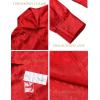 COOFANDY Men’s Silk Satin Dress Shirts Jacquard Long Sleeve Floral Button Up Shirts Party Prom Wedding Shirt(Red)