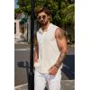 COOFANDY Mens Sleeveless Summer Shirts Beach Tank Tops Button Up Textured Tank Shirt for Vacation(Cream)