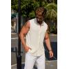COOFANDY Mens Sleeveless Summer Shirts Beach Tank Tops Button Up Textured Tank Shirt for Vacation(Cream)