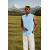 COOFANDY Mens Sleeveless Summer Shirts Beach Tank Tops Button Up Textured Tank Shirt for Vacation(Light Blue)