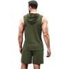 COOFANDY Mens Sleeveless Workout Hoodie Shorts Set 2 Piece Outfits Hooded Tank Tops Gym Tracksuit Sweatsuits(Army Green)