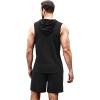 COOFANDY Mens Sleeveless Workout Hoodie Shorts Set 2 Piece Outfits Hooded Tank Tops Gym Tracksuit Sweatsuits(Black)