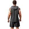 COOFANDY Mens Sleeveless Workout Hoodie Shorts Set 2 Piece Outfits Hooded Tank Tops Gym Tracksuit Sweatsuits(Dark Grey)