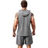 COOFANDY Mens Sleeveless Workout Hoodie Shorts Set 2 Piece Outfits Hooded Tank Tops Gym Tracksuit Sweatsuits(Light Grey)
