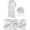COOFANDY Mens Sleeveless Workout Hoodie Shorts Set 2 Piece Outfits Hooded Tank Tops Gym Tracksuit Sweatsuits(White)
