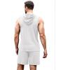 COOFANDY Mens Sleeveless Workout Hoodie Shorts Set 2 Piece Outfits Hooded Tank Tops Gym Tracksuit Sweatsuits(White)