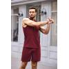 COOFANDY Mens Sleeveless Workout Hoodie Shorts Set 2 Piece Outfits Hooded Tank Tops Gym Tracksuit Sweatsuits(Wine Red)