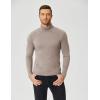 COOFANDY Men’s Slim Fit Mock Turtleneck T Shirt Casual Basic Knitted Long Sleeve Pullover Sweater(Khaki)