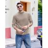 COOFANDY Men’s Slim Fit Mock Turtleneck T Shirt Casual Basic Knitted Long Sleeve Pullover Sweater(Khaki)