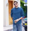 COOFANDY Men’s Slim Fit Mock Turtleneck T Shirt Casual Basic Knitted Long Sleeve Pullover Sweater(Navy)