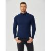 COOFANDY Men’s Slim Fit Mock Turtleneck T Shirt Casual Basic Knitted Long Sleeve Pullover Sweater(Navy Blue)
