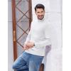 COOFANDY Men’s Slim Fit Mock Turtleneck T Shirt Casual Basic Knitted Long Sleeve Pullover Sweater(White)
