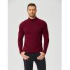 COOFANDY Men’s Slim Fit Mock Turtleneck T Shirt Casual Basic Knitted Long Sleeve Pullover Sweater(Wine Red)