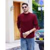 COOFANDY Men’s Slim Fit Mock Turtleneck T Shirt Casual Basic Knitted Long Sleeve Pullover Sweater(Wine Red)