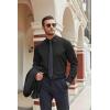 COOFANDY Mens Stretch Dress Shirts Long Sleeve Button Down Shirt Regular Fit Formal Business Shirts(A Black)
