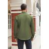 COOFANDY Mens Stretch Dress Shirts Long Sleeve Button Down Shirt Regular Fit Formal Business Shirts(Army Green)