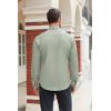 COOFANDY Mens Stretch Dress Shirts Long Sleeve Button Down Shirt Regular Fit Formal Business Shirts(Light Green)