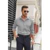 COOFANDY Mens Stretch Dress Shirts Long Sleeve Button Down Shirt Regular Fit Formal Business Shirts(Light Grey)