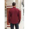 COOFANDY Mens Stretch Dress Shirts Long Sleeve Button Down Shirt Regular Fit Formal Business Shirts(Maroon)