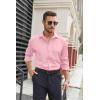 COOFANDY Mens Stretch Dress Shirts Long Sleeve Button Down Shirt Regular Fit Formal Business Shirts(Pink)