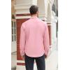 COOFANDY Mens Stretch Dress Shirts Long Sleeve Button Down Shirt Regular Fit Formal Business Shirts(Pink)