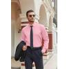 COOFANDY Mens Stretch Dress Shirts Long Sleeve Button Down Shirt Regular Fit Formal Business Shirts(Pink)
