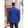 COOFANDY Mens Stretch Dress Shirts Long Sleeve Button Down Shirt Regular Fit Formal Business Shirts(Royal Azure Blue)