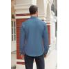 COOFANDY Mens Stretch Dress Shirts Long Sleeve Button Down Shirt Regular Fit Formal Business Shirts(Steel Blue)
