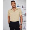 COOFANDY Men’s Stretch Dress Shirts Short Sleeve Wrinkle Free Casual Button Down Shirts(Beige)