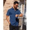 COOFANDY Men’s Stretch Dress Shirts Short Sleeve Wrinkle Free Casual Button Down Shirts(Blue)