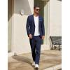 COOFANDY Mens Suit 2 Piece Suit Classic Fit Two Button Blazer Jacket Pants Set Business Wedding Party Suits for Men(Dark Blue)