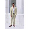 COOFANDY Mens Suit 2 Piece Suit Classic Fit Two Button Blazer Jacket Pants Set Business Wedding Party Suits for Men(Light Khaki)