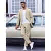 COOFANDY Mens Suit 2 Piece Suit Classic Fit Two Button Blazer Jacket Pants Set Business Wedding Party Suits for Men(Light Khaki)