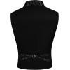 COOFANDY Mens Suit Vest Paisley Floral Victorian Vests Gothic Steampunk Formal Waistcoat Tuxedo Vests with Notched Lapels(Black Filigree)