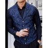 COOFANDY Mens Suit Vest Paisley Floral Victorian Vests Gothic Steampunk Formal Waistcoat Tuxedo Vests with Notched Lapels(Blue)