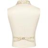 COOFANDY Mens Suit Vest Paisley Floral Victorian Vests Gothic Steampunk Formal Waistcoat Tuxedo Vests with Notched Lapels(Champagne Filigree)