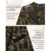 COOFANDY Mens Suit Vest Paisley Floral Victorian Vests Gothic Steampunk Formal Waistcoat Tuxedo Vests with Notched Lapels(Gold Paisley)