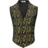 COOFANDY Mens Suit Vest Paisley Floral Victorian Vests Gothic Steampunk Formal Waistcoat Tuxedo Vests with Notched Lapels(Golden Paisley)