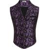 COOFANDY Mens Suit Vest Paisley Floral Victorian Vests Gothic Steampunk Formal Waistcoat Tuxedo Vests with Notched Lapels(Purple Paisley)