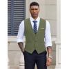 COOFANDY Men’s Suit Vest Slim Fit Casual Business Vests Lightweight V-Neck Formal Dress Waistcoat for Wedding Prom(Army Green)