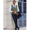 COOFANDY Men’s Suit Vest Slim Fit Casual Business Vests Lightweight V-Neck Formal Dress Waistcoat for Wedding Prom(Army Green)