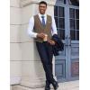 COOFANDY Men’s Suit Vest Slim Fit Casual Business Vests Lightweight V-Neck Formal Dress Waistcoat for Wedding Prom(Brown)