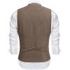COOFANDY Men’s Suit Vest Slim Fit Casual Business Vests Lightweight V-Neck Formal Dress Waistcoat for Wedding Prom(Brown)
