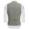 COOFANDY Men’s Suit Vest Slim Fit Casual Business Vests Lightweight V-Neck Formal Dress Waistcoat for Wedding Prom(Grey)