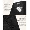 COOFANDY Men’s Suit Vest Tie Set 3PC Paisley Jacquard Waistcoat and Necktie Pocket Square for Holiday Party Wedding(Black Paisley)