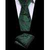 COOFANDY Men’s Suit Vest Tie Set 3PC Paisley Jacquard Waistcoat and Necktie Pocket Square for Holiday Party Wedding(Dark Green)